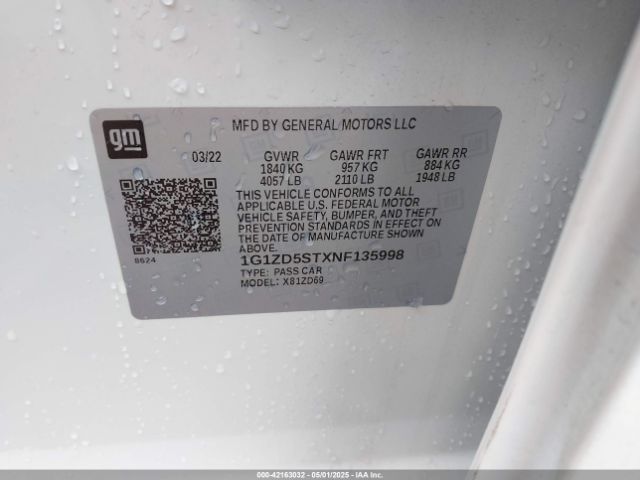 2022 CHEVROLET MALIBU 1G1ZD5STXNF135998 Photo 8