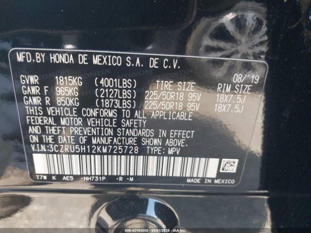 3CZRU5H12KM725728 Honda HR-V SPORT