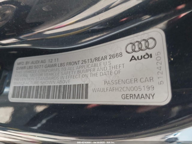 2012 AUDI A5 WAULFAFH2CN005199 Photo 8