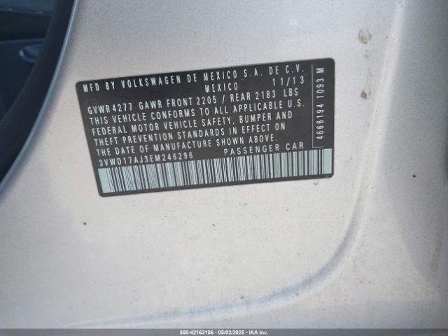 3VWD17AJ3EM246296 Volkswagen Jetta 1.8t Se