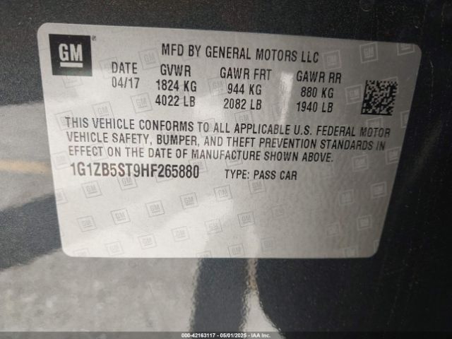 2017 CHEVROLET MALIBU 1G1ZB5ST9HF265880 Photo 8