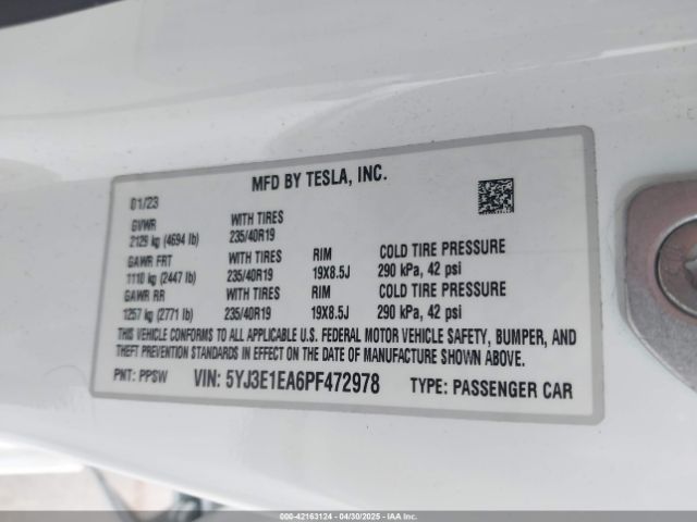 2023 TESLA MODEL 3 5YJ3E1EA6PF472978 Photo 8