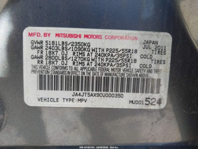 2012 MITSUBISHI OUTLANDER JA4JT5AX9CU000350 Photo 8