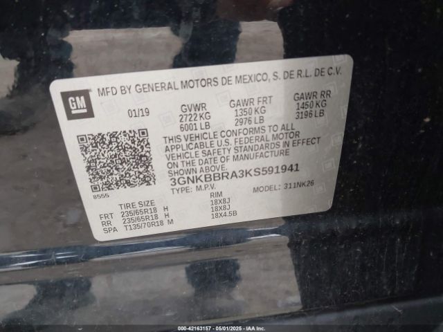 3GNKBBRA3KS591941 Chevrolet Blazer
