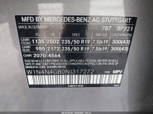 W1N4N4GB0NJ317272 Mercedes-Benz GLA 250