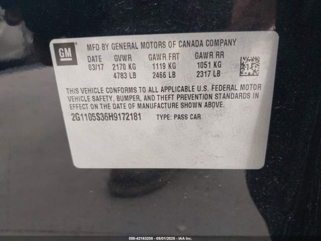 2G1105S36H9172181 Chevrolet IMPALA 1LT
