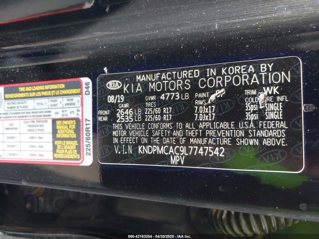 KNDPMCAC9L7747542 KIA gdi theta ii