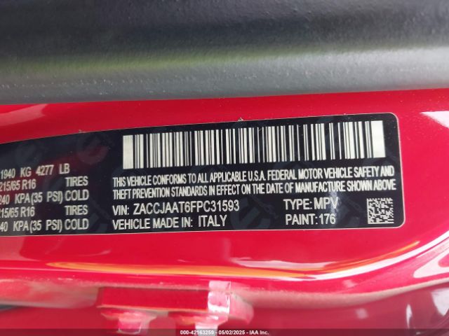 ZACCJAAT6FPC31593 Jeep Renegade Sport
