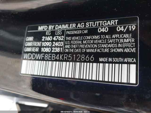 WDDWF8EB4KR512866 Mercedes-Benz C 300 4matic
