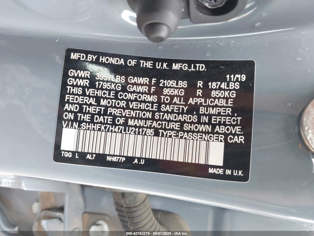 SHHFK7H47LU211785 Honda Civic Sport