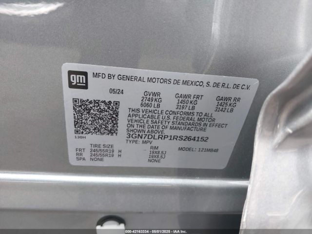 3GN7DLRP1RS264152 Chevrolet Equinox Ev Lt