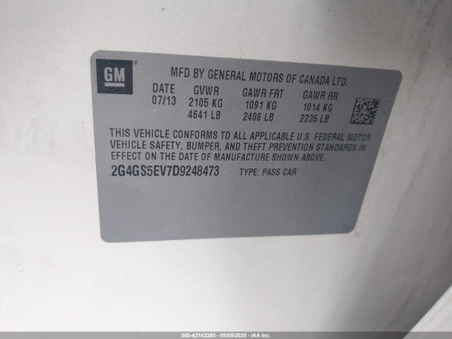 Aukcja sprzedaży 2013 Buick Regal Turbo - Premium 1, vin: 2G4GS5EV7D9248473, numer aukcji: 42163380