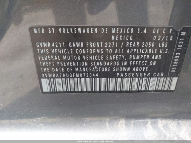 3VWRA7AU3FM072344 Volkswagen Golf Tdi S 4-door