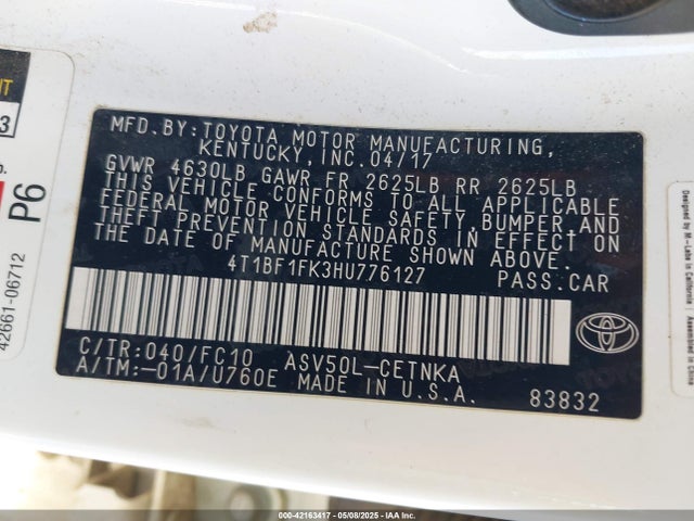 4T1BF1FK3HU776127 Toyota CAMRY LE