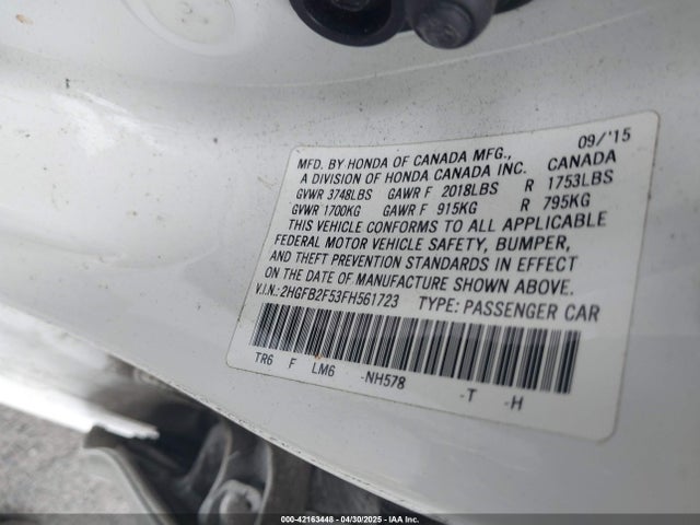 2HGFB2F53FH561723 Honda Civic Lx