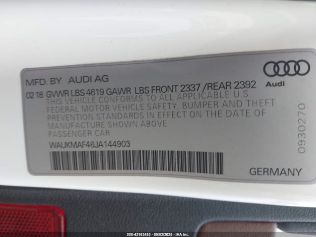 WAUKMAF46JA144903 Audi A4 2.0t Tech Ultra Premium/2.0t Ultra Premium