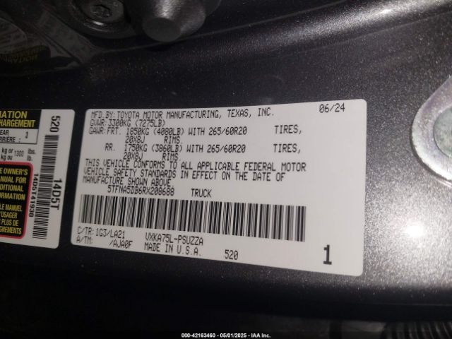 5TFNA5DB6RX208688 Toyota Tundra Platinum 4wd
