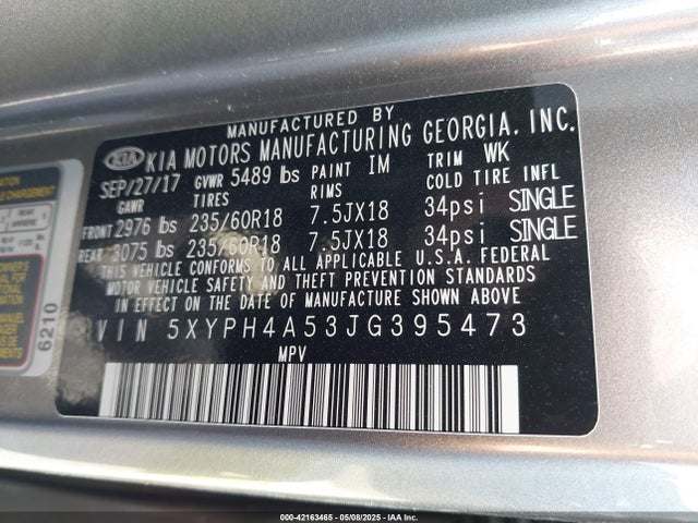 5XYPH4A53JG395473 KIA gdi lambda-ii