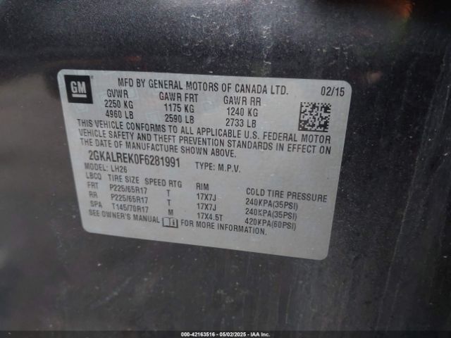 2GKALREK0F6281991 GMC Terrain Sle-2