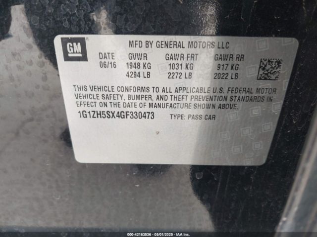 1G1ZH5SX4GF330473 Chevrolet Malibu Premier