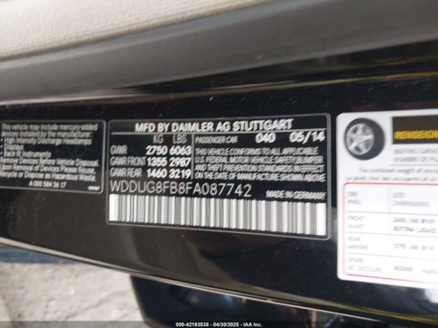 WDDUG8FB8FA087742 Mercedes-Benz S 550 4matic