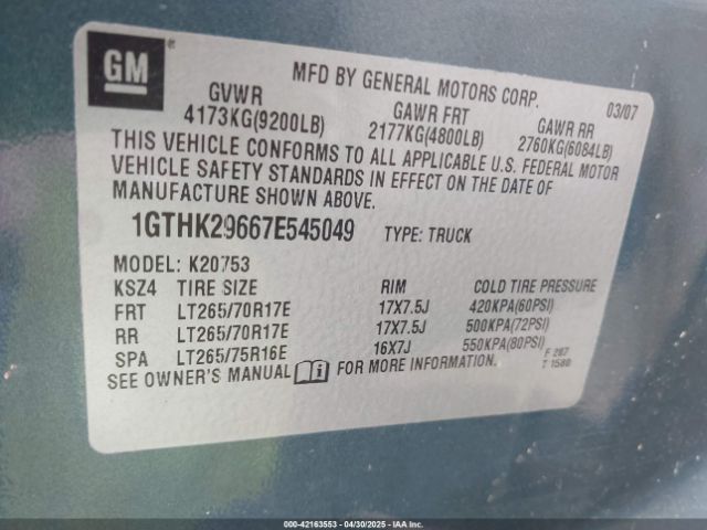 2007 GMC SIERRA 2500HD 1GTHK29667E545049 Photo 8