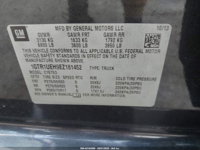 1GTR1UEH9EZ181452 GMC Sierra 1500 Sle
