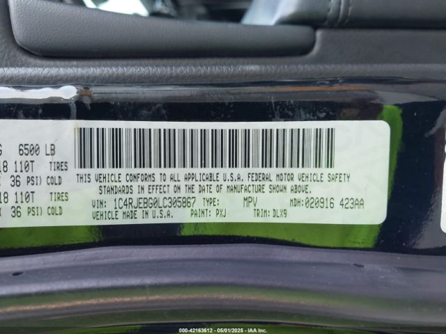 1C4RJEBG0LC305867 Jeep Grand Cherokee Limited 4x2