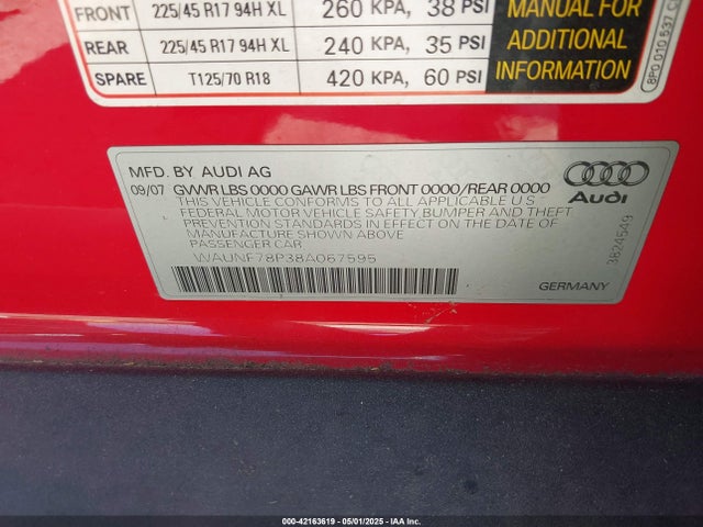 2008 AUDI A3 WAUNF78P38A067595 Photo 8