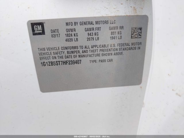 1G1ZB5ST7HF239407 Chevrolet lfv - di: direct injection, vvt: variable valve timing, gen 1