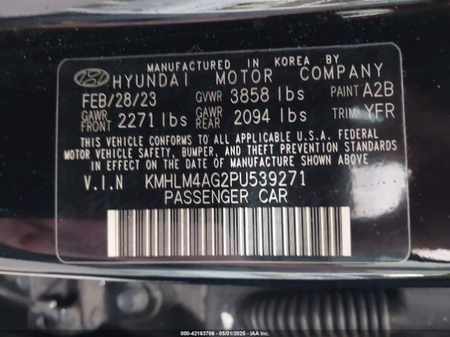 KMHLM4AG2PU539271 Hyundai ELANTRA SEL