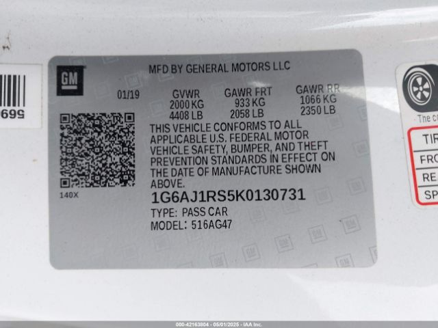 1G6AJ1RS5K0130731 Cadillac Ats Premium Performance