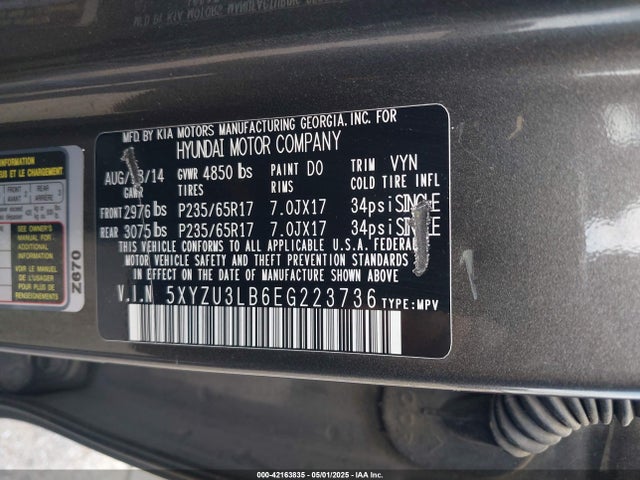 5XYZU3LB6EG223736 Hyundai Santa Fe Sport 2.4l