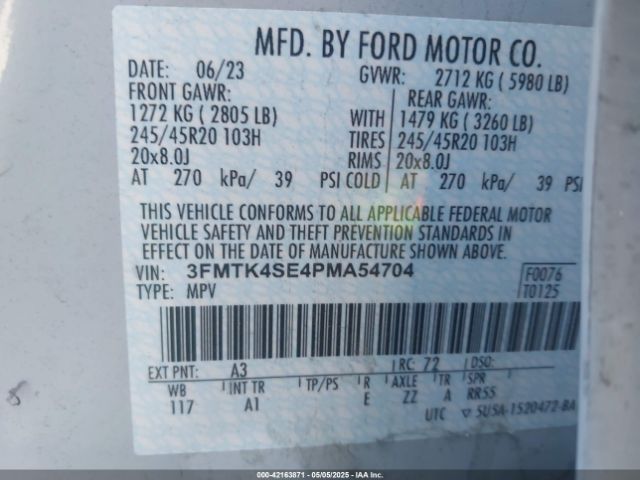 3FMTK4SE4PMA54704 Ford Mustang Mach-e Gt