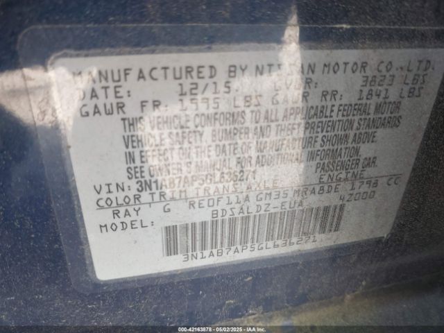3N1AB7AP5GL636271 Nissan SENTRA SV