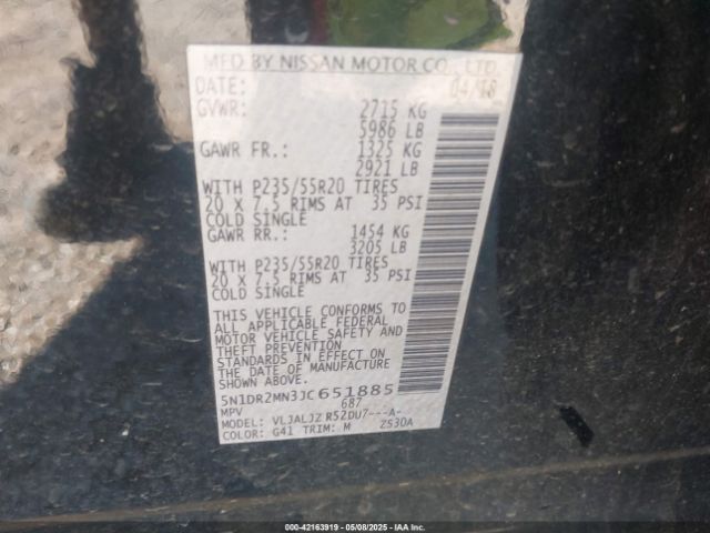 2018 NISSAN PATHFINDER 5N1DR2MN3JC651885 Photo 8