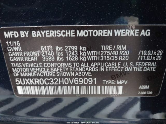 5UXKR0C32H0V69091 BMW X5 Xdrive35i