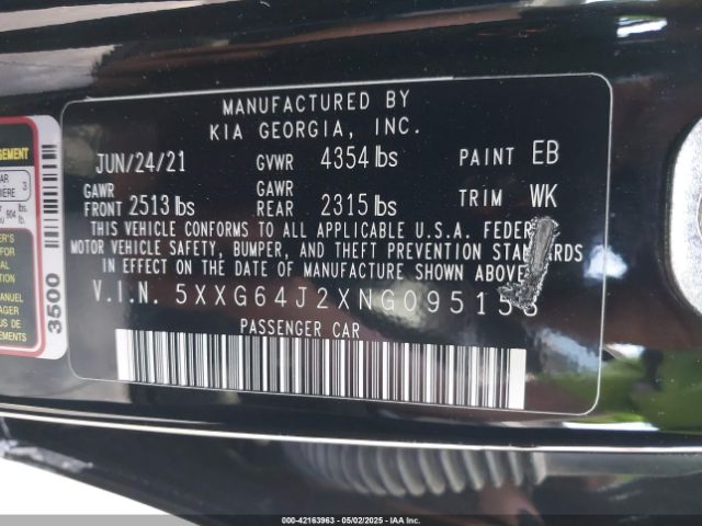 5XXG64J2XNG095158 KIA K5 Gt-line