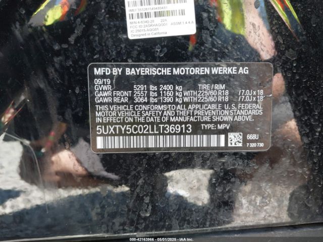 5UXTY5C02LLT36913 BMW X3 Xdrive30i