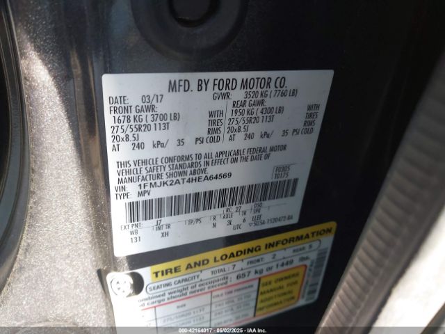 1FMJK2AT4HEA64569 Ford Expedition El Limited