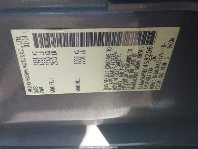 1N4AA5AP9EC458206 Nissan Maxima 3.5 S/3.5 Sv