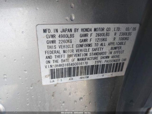 2005 ACURA RL JH4KB16545C016170 Photo 8