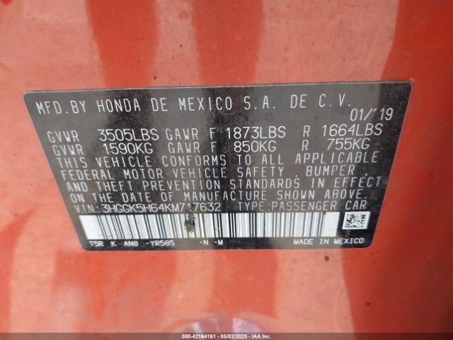 3HGGK5H64KM717632 Honda Fit Sport
