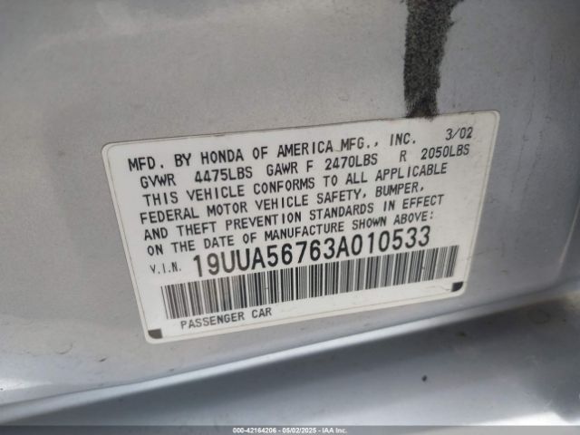 2003 ACURA TL 19UUA56763A010533 Photo 8