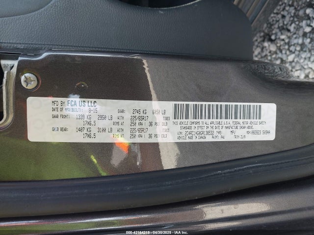 Chrysler 2016 2016 2C4RC1HG0GR138532 Image 9