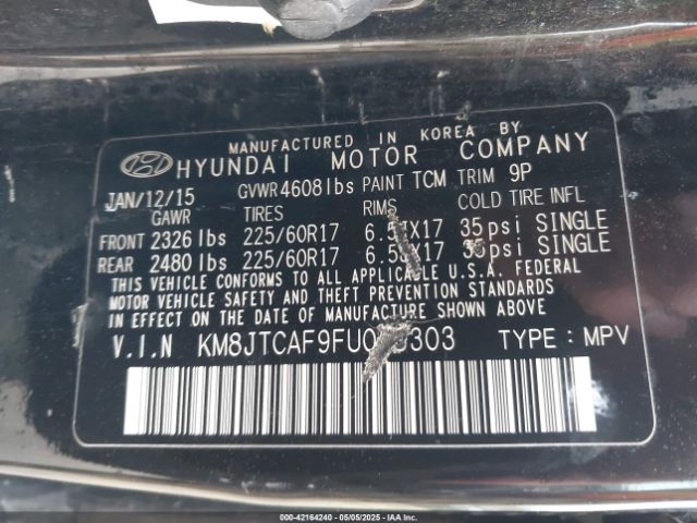 KM8JTCAF9FU066303 Hyundai TUCSON GLS