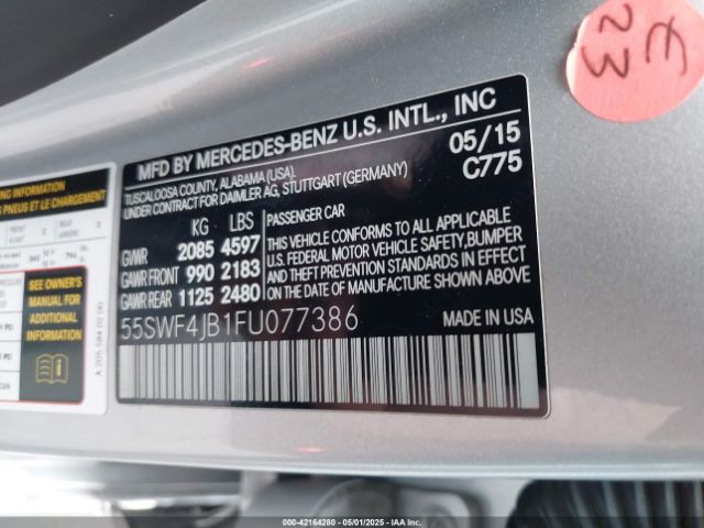 55SWF4JB1FU077386 Mercedes-Benz C 300 Luxury/sport