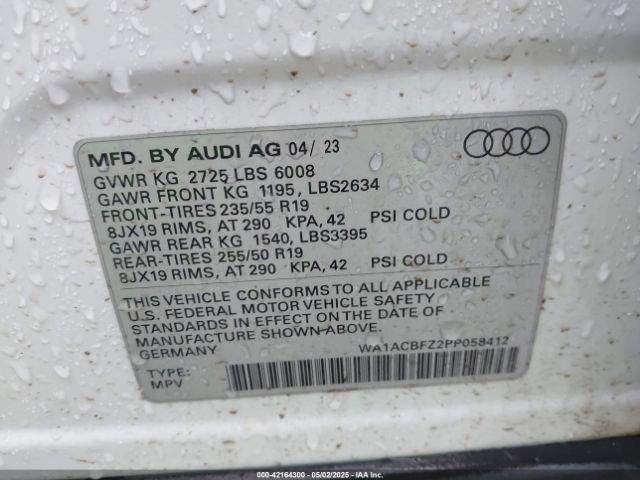 WA1ACBFZ2PP058412 Audi q4