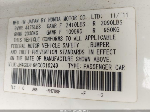 2012 ACURA TSX JH4CU2F66CC010249 Photo 8