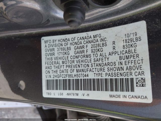 2HGFC2F86LH507044 Honda k20c2